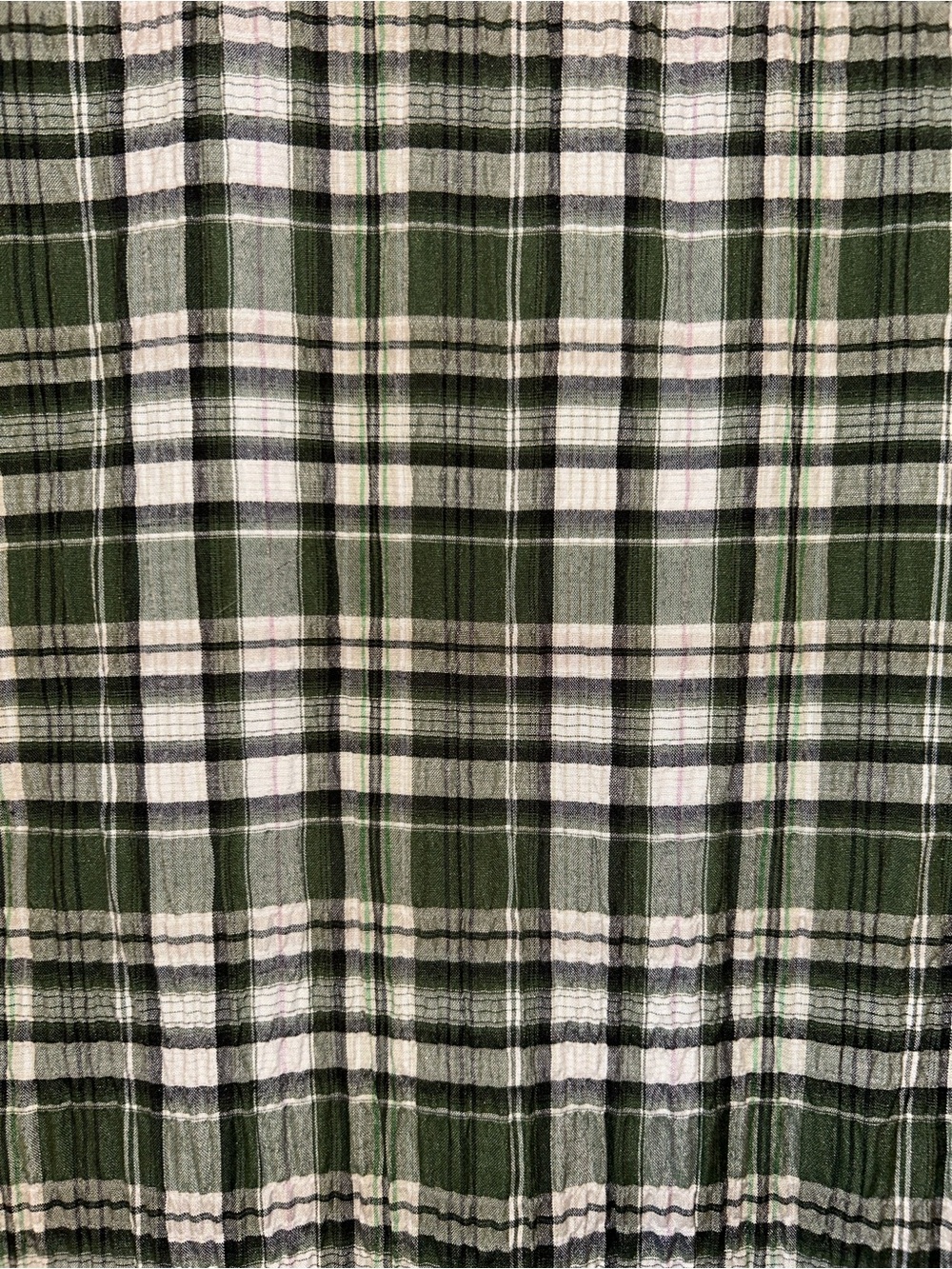 Christopher & Banks Large Green Plaid Short Sleeve Button Front Tie Hem Top - Picture 7 of 10